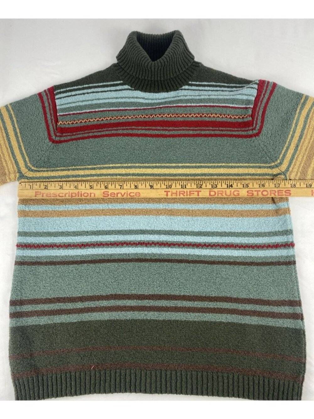 VTG Pendleton Oregon Womens Mock Neck Cotton Striped Pullover Sweater Size S - Picture 7 of 12